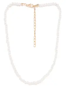 Jewels Galaxy Women White Beaded Necklace