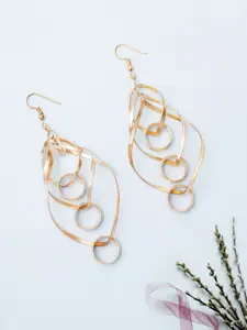 Golden Peacock Gold-Plated Contemporary Drop Earrings