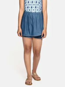 Global Desi Girls Blue Denim Shorts