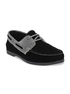 CARLO ROMANO Men Black Colourblocked Boat Shoes