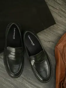 CARLO ROMANO Men Green Leather Formal Moccasin