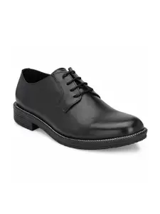 CARLO ROMANO Men Black Leather Formal Derbys