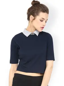 Miss Chase Navy Crop Top