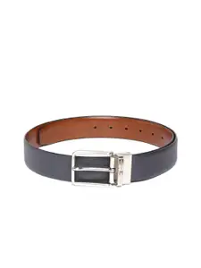Tommy Hilfiger Men Navy Blue & Tan Brown Solid Reversible Leather Belt