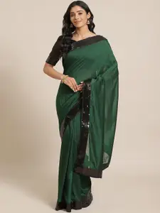 Saree mall Green Solid Saree