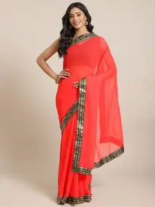 Saree mall Pink Solid Saree