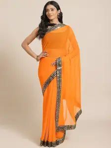 Saree mall Orange Solid Saree