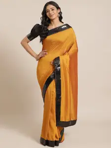 Saree mall Mustard Yellow Solid Saree