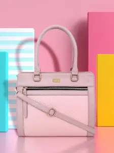 yelloe Women Pink textured Structured Handbag