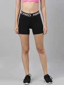 Nike Women Black Solid Regular Fit Sports Shorts