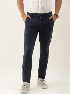 Calvin Klein Jeans Men Navy Blue Regular Fit Solid Chinos
