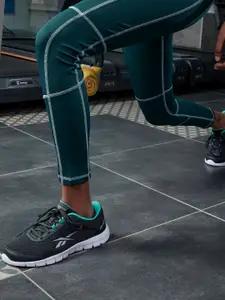 Reebok Men Charcoal Grey Woven Design Lux Running Shoes