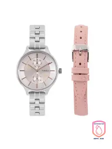 Timex Women Silver-Toned Printed Analogue Watch TWEL14800