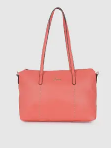 Lavie Isabella Women Peach-Coloured Solid Medium Satchel Handbag