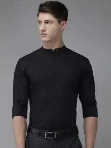 Park Avenue Men Black Pure Cotton Slim Fit Solid Formal Shirt