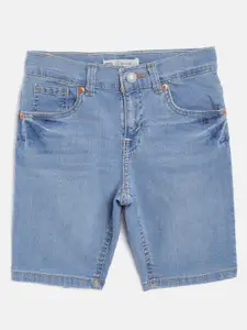 Levis Boys Blue Solid 511 Slim Fit Lightweight Denim Shorts