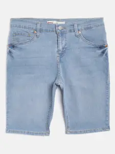Levis Boys Blue Washed 511 Slim Fit Denim Shorts
