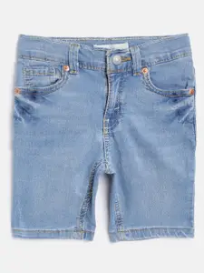 Levis Boys Blue Washed 511 Slim Fit Washed Lightweight Denim Shorts