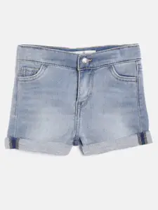 Levis Girls Blue Washed Slim Fit Denim Shorts
