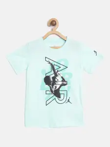 Jordan Boys Blue & Black Cotton T-Shirt Brand Logo Print Over The Top T-shirt