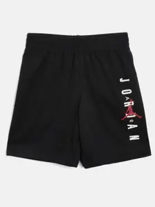 Jordan Boys Black Vertical Logo Print Sports Shorts