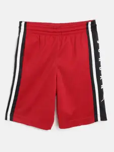 Jordan Boys Red & Black Brand Logo Print & Side Panel Detail Dri-FIT HBR Basketball Shorts
