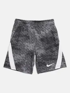 Nike Boys Black & White Statement Brand Logo Print Dri-FIT Sports Shorts