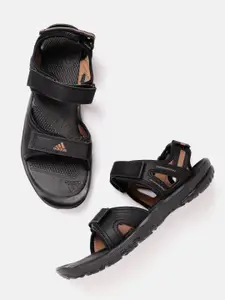 ADIDAS Men Black Brand Logo Print Detail Retra Light Outdoor Sports Sandals