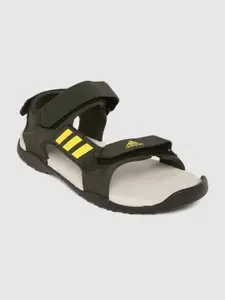 ADIDAS Men Charcoal Grey Solid Comfort ADI Sports Sandals