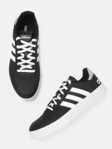 ADIDAS Men Black & White Solid ADISET 1.0 Running Shoes with Perforated Detail