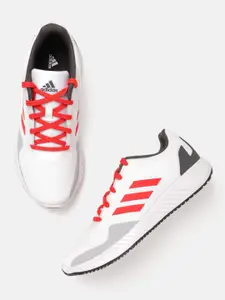 ADIDAS Men White & Red Woven Design Nova Running Shoes
