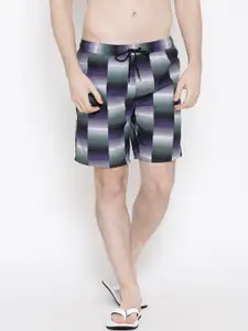 Speedo Multicoloured Checked Striped Surfing Shorts