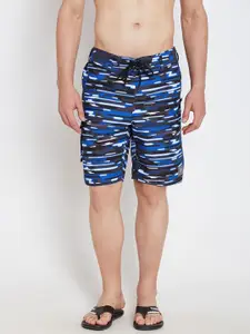 Speedo Blue & Charcoal Grey Printed Surfing Shorts