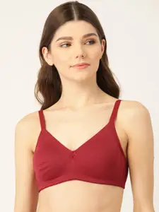 Lady Lyka Maroon Solid Non-Wired Non Padded T-shirt Bra LIBERTY-05