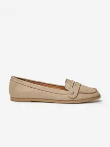 DOROTHY PERKINS Women Beige Solid Penny Loafers