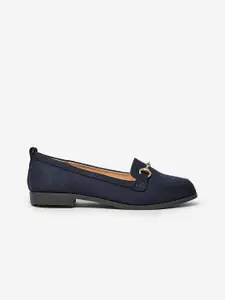 DOROTHY PERKINS Women Navy Blue Solid Wide Fit Loafers
