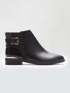 DOROTHY PERKINS Women Black Solid Mid-Top Flat Boots