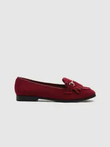 DOROTHY PERKINS Women Red Solid Leather Loafers