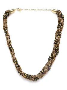 RICHEERA Black & Gold-Toned Beaded Necklace