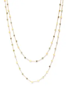 RICHEERA Gold-Plated Beaded Layered Necklace