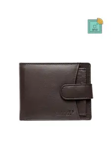 Teakwood Leathers Men Brown Solid RFID Protected Genuine Leather Two Fold Wallet