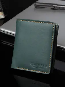 Teakwood Leathers Men Green Solid Leather Two Fold Wallet