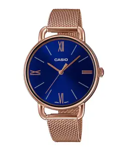CASIO Enticer Ladies Blue & Gold-Toned Analogue Watch A1805