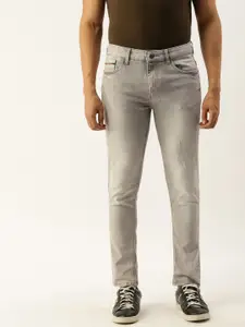 The Indian Garage Co Men Grey Slim Fit Low-Rise Clean Look Stretchable Jeans