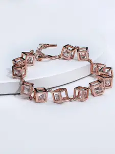 GIVA 925 Sterling Silver Rose Gold Plated Cubic Crystal Bracelet