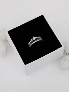 GIVA 925 Silver Plated Queen Crown Ring