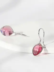 GIVA 925 Silver Cherry Pink Crystal Earrings