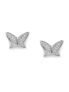 GIVA 925 Sterling Silver Rhodium Plated Zircon Shining Butterfly Studs