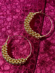 AccessHer Gold-Plated Beaded Circular Hoop Earrings