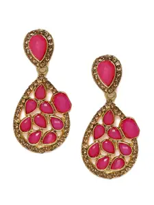 Kord Store Gold-Plated & Pink Classic Drop Earrings